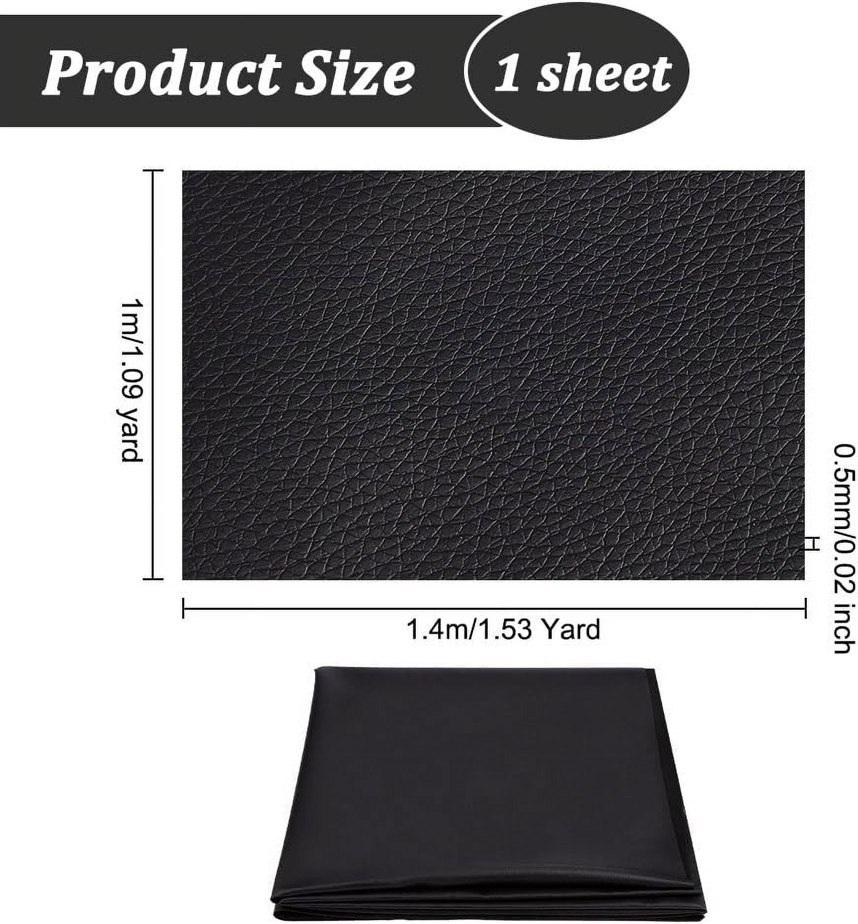 39x55 inch PU Leather Fabric Sheet Black Smooth Leather Sheet Lichee Pattern Soft Leather Fabric Sheets for Notebook Covers Handbags Accessories