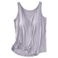 thumbnail image 4 of WEIWEN Womens Tank Tops with Built in Bras Camisole Tops for Women for Under Clothes Summer Running Workout Athletic Cami Shirts Women's Clothing Grey, M, 4 of 4