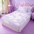 thumbnail image 2 of meiyoeat Purple Personalized Monogram S Zipper Full Size Comforter Sets with Fitted Sheet and 2 Pillowcases,Rainbow Cloud Loves Initial Art Zipper Bedding Set,Colorful Stars Reversible,4-Piece, 2 of 7