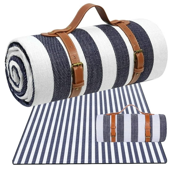 Taotique 80"x 80" Picnic Blanket Extra Large, Waterproof and Foldable Beach Blanket, 3-Layer Outdoor Blanket for Camping, Park, Beach, Grass, Lawn, Indoors