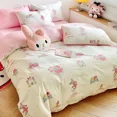 thumbnail image 4 of Kuromi My melody juego de tres piezas de algodón puro Sanrio cómoda sábana suave funda nórdica dibujos animados de anime ropa de cama de corazón femenino, 4 of 5