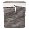 thumbnail image 2 of BirdRock Home Rustic Woven Wood Peel Laundry Hamper with Lid - Grey, 2 of 7