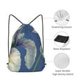 thumbnail image 5 of XMXT Waterproof Gym Bag, Blue Floral Watercolor Background Drawstring Backpack for Men, m, 5 of 8