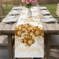 thumbnail image 4 of Happy Birthday Table Runner 72 Inches, Golden Balloons Ribbons Abstract Art Bed Runner Dresser Scarves Tabletop for Indoor Outdoor Parties/Ceremony/Banquet, 18" x 72", 4 of 8