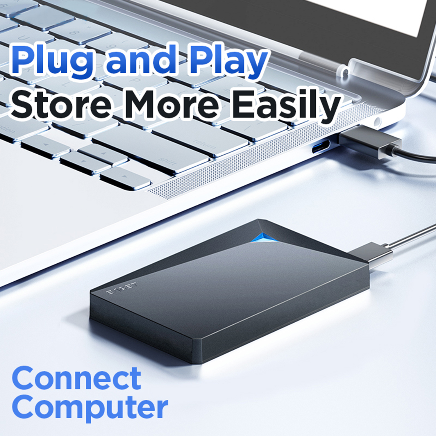 EAGET 500GB External Hard Drive, USB 3.0 Portable External HDD Compatible with PC, Mac, Laptop, PS5, PS4, Xbox Series