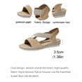 thumbnail image 5 of Rokment Womens Comfortable Platform Wedge Walking Sandals 2026 Stylish Casual Suede Buckles Elastic Ankle Strap Slip on Slingback Dressy Summer Shoes Beige Size 5.5, 5 of 8