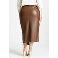 thumbnail image 5 of ELOQUII Women's Plus Size Wrap Front Faux Leather Midi Skirt, 5 of 5