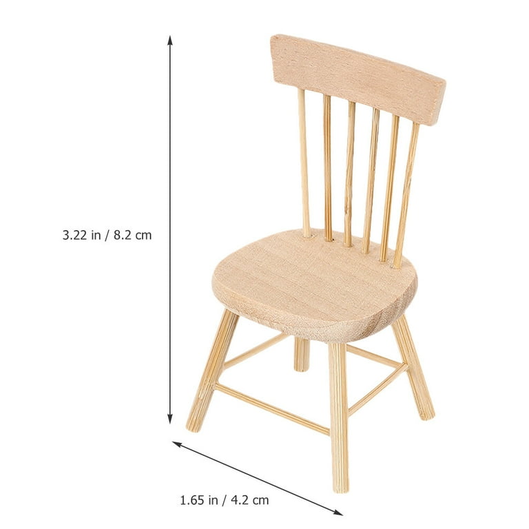 6Pcs Miniature Chair Doll Furniture Wooden Chair Ornament Mini House Decorations for DIY