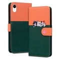 thumbnail image 1 of Compatible avec iPhone XR Étui Portefeuille Motif Animaux Mignons avec Fentes pour Cartes Couverture Rabattable, 1 of 5
