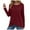 Wine, variant on Towmus Long Sleeve Shirts for Women Fall Clothes Tunic Tops Loose Fit Dressy Crewneck Pullover Sweaters with Button Cross Hem, Brown, L