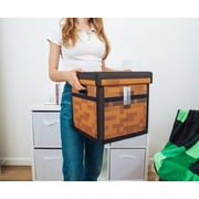Minecraft Brown Chest Fabric Storage Bin Cube Organizer with Lid,13 Inches