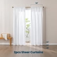 thumbnail image 6 of Sleep Zone Jacquard Semi Sheer Curtains 52×84in White, Silver Leaf Polka Pattern Pack of 2, 6 of 6