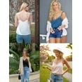 thumbnail image 6 of Ekouaer Women's Satin Camisole Lace Silk Satin Pajama Tank Tops V Neck Soft Spaghetti Strap Loose Sleepwear, 6 of 7