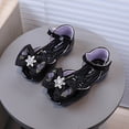 thumbnail image 2 of Linfrsh Princess Shoes Girls Dress Shoes Closed Toe Low Heels Ankle Strap Pumps for Toddler Little Big Kid Flower Party Wedding Princess(Black,Size10), 2 of 7