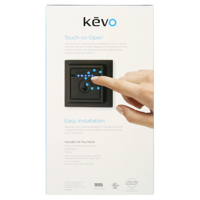 Kwikset Kevo Touch-to-Open Contemporary Smart Lock 2nd Gen