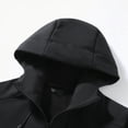 thumbnail image 5 of Youthup Men's Casual Solid Hooded Jacket, Detachable Sleeve Fleece Lined Stand Collar Loose Fit Convertible Jacket for Urban Wear, 5 of 9