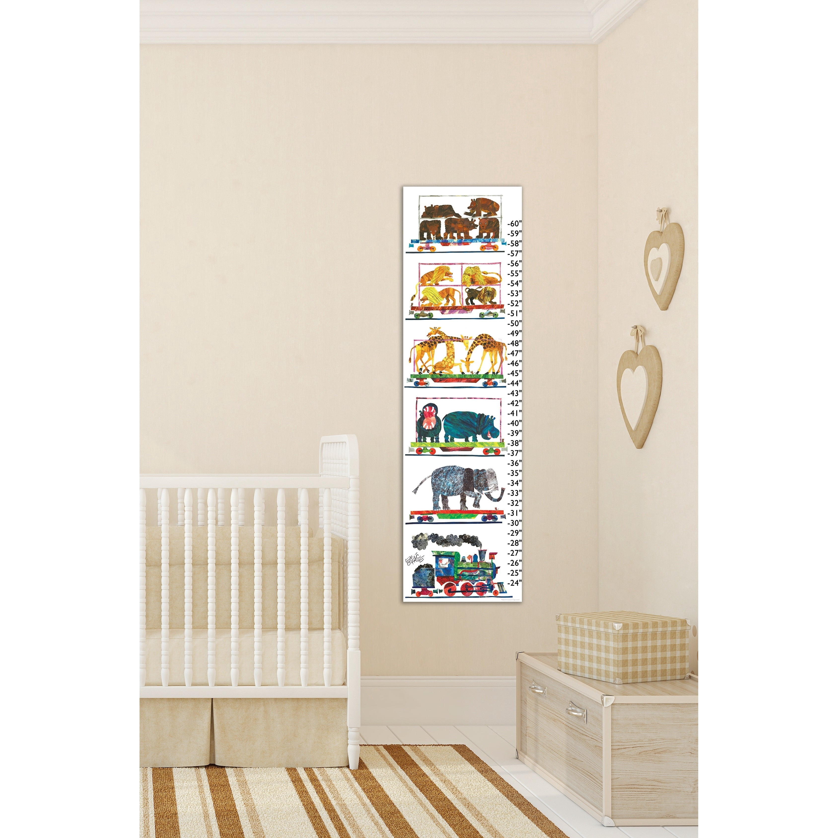 Animals and Steam Train Canvas Growth Chart