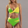thumbnail image 2 of Hot days, bold styles UTSJKR High Waisted Bikini Sets for Women V Neck Bathing Suit for Women Tummy Control Two Piece Swimsuits Swimwear Yellow XL, 2 of 5