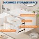 thumbnail image 3 of Mueble de baño flotante moderno - Lavabo de cerámica, 2 cajones grandes con cierre suave y tirador dorado - Fácil de montar, conjunto de muebles de baño - Color blanco, 30 pulgadas, 3 of 6