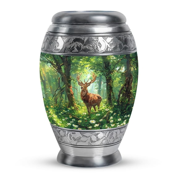 KARYLIZ Deer Urns For Human Ashes Adult Man - Sky Blue Funeral Urn for Mom & Dad - Memorial Cremation Urn for Human Ashes Adult Male Large for Burial - Urns For Human Ashes Adult Female 10 Inch