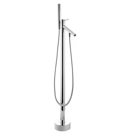 Akdy 39 Freestanding Floor Mounted Brass Stainless Steel Bath Tub Filler Faucet Handheld Shower Wand In Chrome