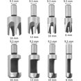 thumbnail image 1 of Taladro de enchufe de madera 8 piezas brocas de corte de enchufe de madera Juego de carpintería con enchufe de acero al carbono de 6 mm / 10 mm / 13 mm / 16 mm JFHHH pequeña, 1 of 5
