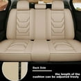 thumbnail image 2 of Car Seat Covers 5-Seat Set for Toyota RAV4 2013-2018: 5-Seat Set Faux Leather Seat Covers Waterproof Car Seat Protector (5-Seat Set, Beige), 2 of 7