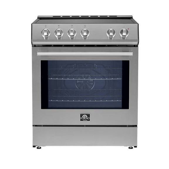 Forno Leonardo Espresso 30-Inch Slide-In Stainless Steel Induction Range, Convection Oven, 5 Cooking Zones