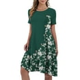 thumbnail image 3 of JuneFish Women's Summer Short Sleeve Casual Dress Patchwork Design Dress with Pockets, 3 of 5