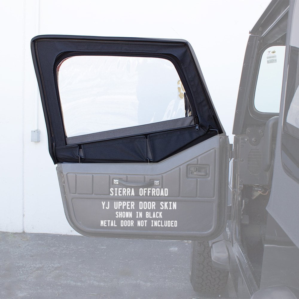 Sierra Offroad Replacement Upper Door Skins for Jeep Wrangler YJ 1988-1995, Denim Vinyl, Spice