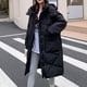 thumbnail image 5 of Parkas de manga larga para mujer, abrigo de algodón de longitud extendida para mujer, abrigo de algodón con capucha gruesa, holgado, resistente al frío y cálido, largo hasta la rodilla, abrigo para mu, 5 of 9