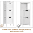 thumbnail image 6 of Alden Design 5-tier Modern Bathroom Storage Cabinet with 3 Drawers and 2 Open Shelves, White, 6 of 10