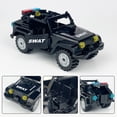 thumbnail image 3 of Soapjuice Jeep & Black Policeman Team Mini Figures Set - Bomb Squad Shield Building Blocks Toy for Kids, 3 of 17