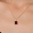thumbnail image 3 of Gem Stone King 14K Yellow Gold Red Garnet Pendant Necklace | 2.61 Cttw | Gemstone January Birthstone | Octagon 9X7MM | Gold Necklace for Women | With 18 inch Gold Chain, 3 of 6