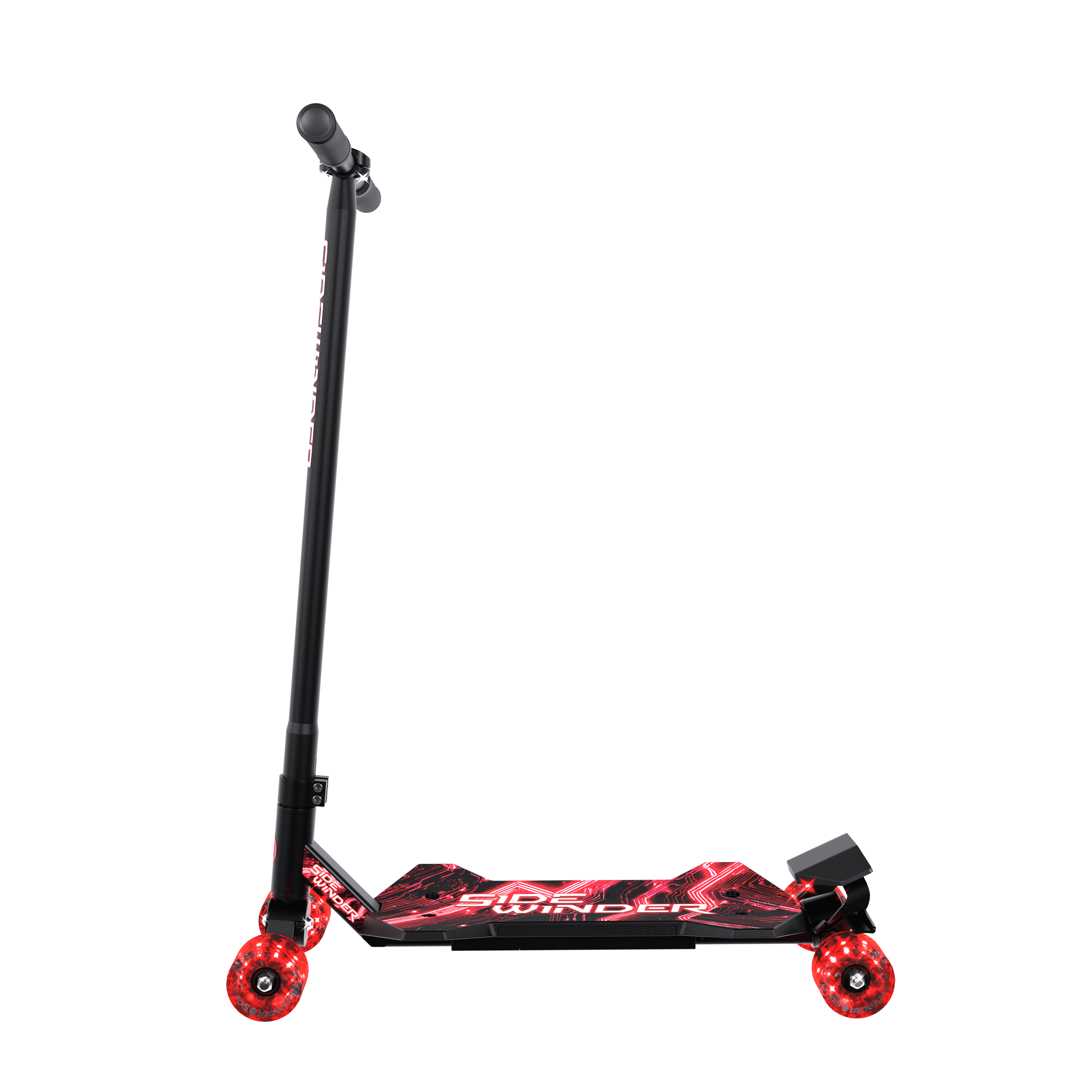 MELO Sidewinder Kids Carving Scooter with 70mm LED Wheels, Ages 5+, Red