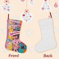 thumbnail image 3 of Lalaloopsy artículos de fiesta Tema: Calcetines de Navidad, fino lino blanco para colgar en escaleras y chimenea, decoración navideña para el hogar, regalo de Navidad.54cm×38cm, 3 of 5
