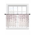 thumbnail image 7 of Spring Floral Sheer Curtains 45 Inch Length 2 Panels Set, Pink Gray Cherry Blossom Flowers Beige Voile Window Treatment Rod Pocket Small Kitchen Curtains Drapes for Bedroom 52"x45"x2, 7 of 7