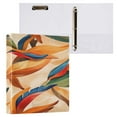 thumbnail image 3 of Artistic Tropical Leaf Bird 12.4x10.6in PVC Round Ring Binders, 2-Pack, D-Ring 3-Hole, Metal Clip, 3 of 10