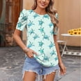 thumbnail image 4 of Axiiglly Floral Tops for Women Crew Neck Summer Shirts Short Sleeve Fashion Shirts Loose Casual Going Out Tops, 4 of 7