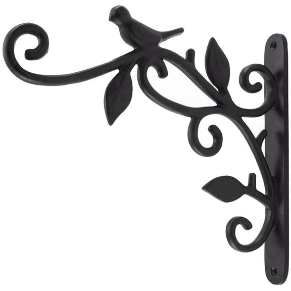 POPETPOP 1Pc Heavy Duty Black Metal Wall Plant Hanger Hook Decorative Lantern and Pot Holder