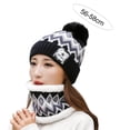 thumbnail image 6 of 2Pcs/Set Womens Winter Beanie Hat Scarf Set Warm Fuzzy Knit Hat Neck Scarves, 6 of 7