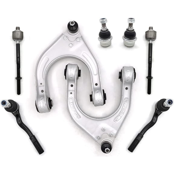8 Pieces Steering & Suspension Kit Upper Control Arms Tie Rods Lower Ball Joints Replacement For Mercedes Benz CLS 550 E55 AMG