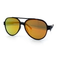 thumbnail image 4 of Mens Unique Metal Flex Hinge Round Fashion Racer Plastic Sunglasses Black - Orange Mirror, 4 of 8