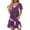 Purple, variant on Ladies T Shirt Dresses with Pockets New Trendy Casual Short Sleeve V Neck Printed Sundress Soft Loose Flowy Short Dress Casual Summer Dress L