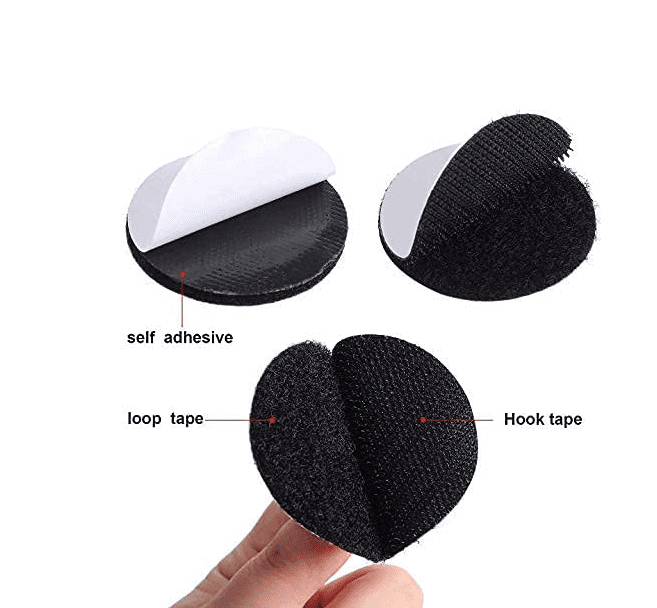 Industrial Strength Hook Loop Dots Double Sided Sticky Tape for Home or Office Wall Decor or Heavy Duty Carpet Gripper Tools Hanging 24 Pieces Black Round Size Self Adhesive Tape 2 Inch
