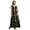 Black, variant on Floral Ladies Printed Front Slit Sleeveless Maxi Summer Long Casual Dress-Large