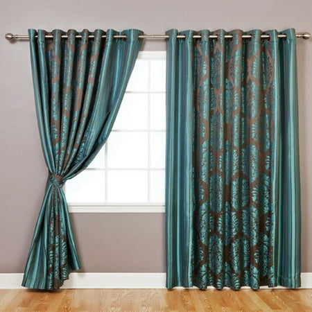 Best Home Fashion Inc Wide Width Damask Jacquard Grommet Curtain