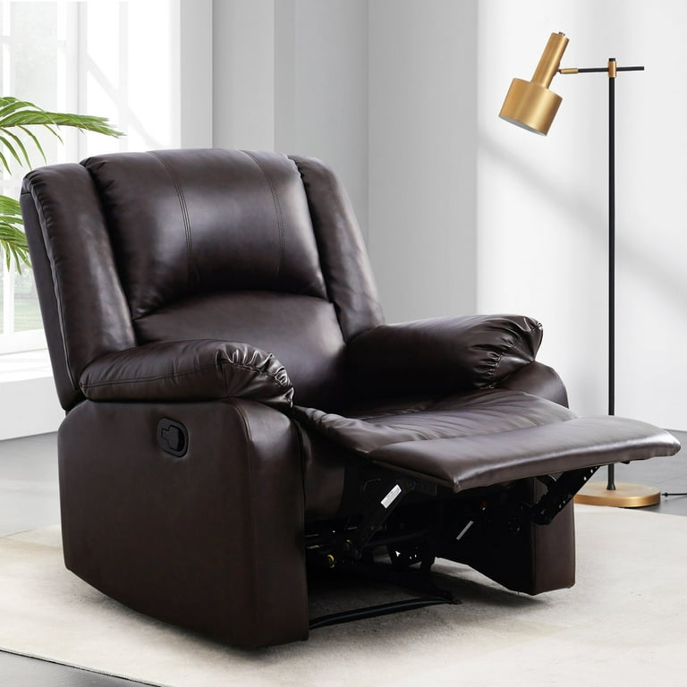 Large Real Leather Recliner Chair, 150 Degree Tilt, Living Room Bedroom  Sofa Recliner