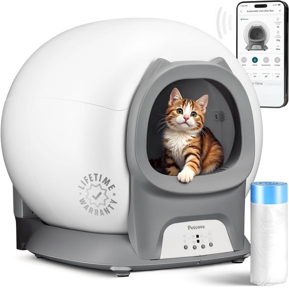 Caja de arena autolimpiante PetCove para varios gatos