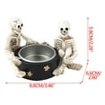 thumbnail image 3 of FastXmas Halloween Skull Tealight Holders, 3.5" Resin Human Skeleton Design Candlestick, Gothic Style Votive Tea Light Candle Holder Desktop Crafts Halloween Decorations for Table Centerpiece Party, 3 of 9